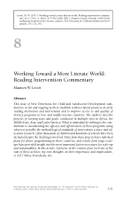 Working toward a more literate world: Reading intervention commentary