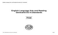 English Language Arts and Reading Generalist EC–6 Standards