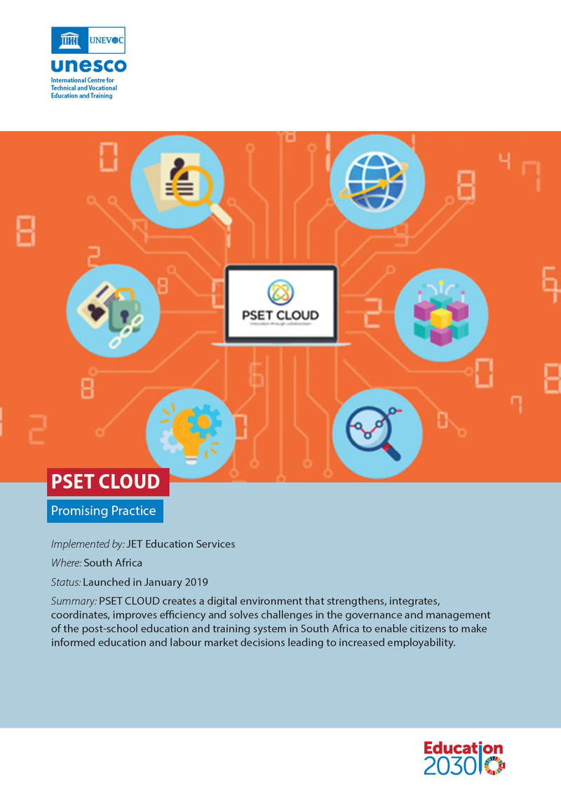 PSET CLOUD has been recognised as a promising practice by UNEVOC PSET CLOUD has been recognised as a promising practice by UNEVOC