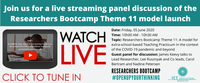 [Live stream] Researchers Bootcamp Theme 11 model launch, 05 June 2020, 10h00 AM